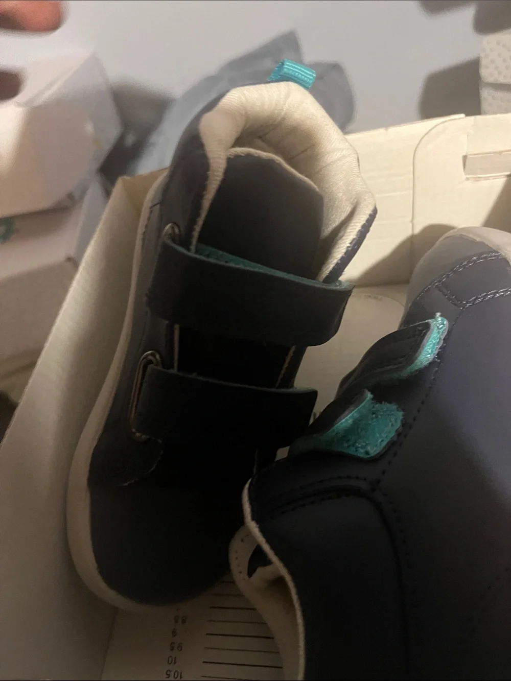 Kids Navy Blue Sneakers with Teal Accents